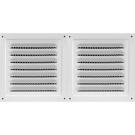 1 pièce Grille de ventilation métallique, 15 x 30cm, grille d'aération carrée pour soffite, écran en maille intégré, conduits de salle de bain, blanc (1/5)