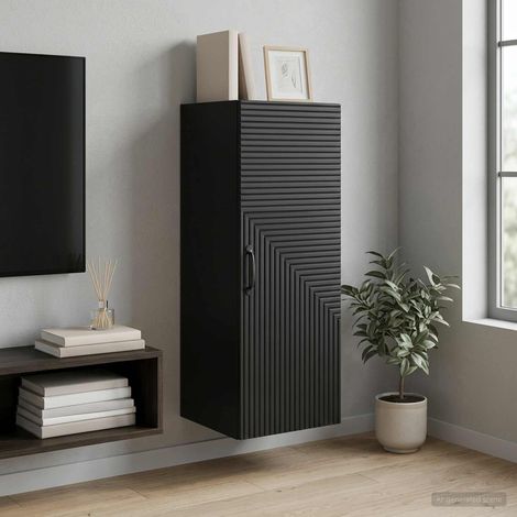vidaXL Mobiletto a muro Nero 33 x 34,5 x 90 cm Legno ingegnerizzato (1/5)