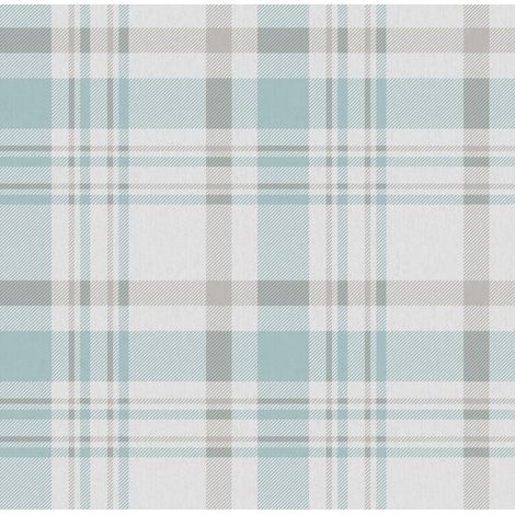 papier peint vichy vert menthe grisé et gris - Sanders & Sanders (1/3)