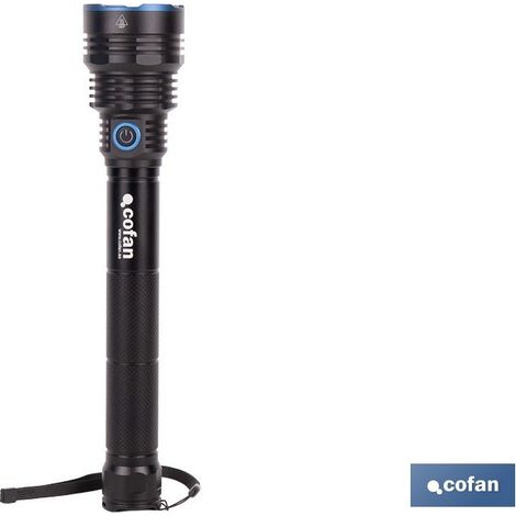 Linterna LED alta potencia 18000 LM 6 funciones Ø65 x 322 mm