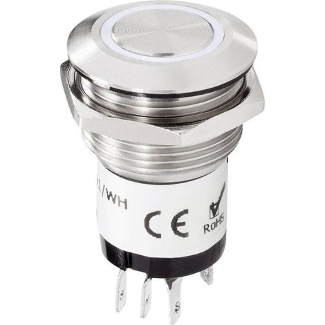 Trywise RF-4707814 Bouton de sonnette simple acier inoxydable, blanc 24 V DC/ 2 A, 24 V AC/ 1 A (1/3)