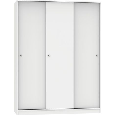 Armario ropero 3 puertas correderas Tibet acabado blanco, 200 cm(alto)150 cm(ancho)55 cm(fondo)