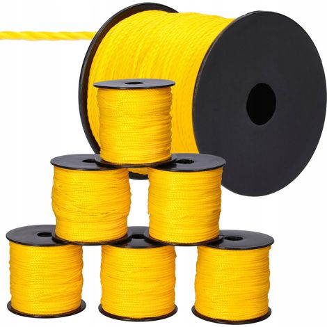6x Mauerschnur 100m x 2mm GELB (1/5)