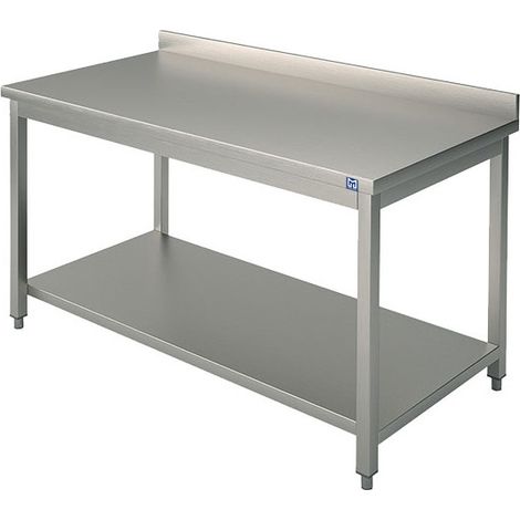 Table de travail avec étagère et dosseret, 800x600 mm - VIRTUS