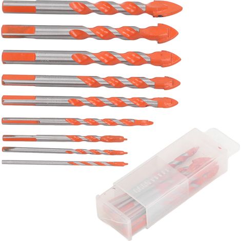 9-teiliges Set Hartmetall-Betonbohrer für Hartmetall, Beton, Holz, Fliesen, Kunststoff und Glas – Industrieeinsatz