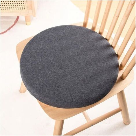 1 pièce (gris foncé) diamètre 35CM hauteur 3.5cm, coussin de chaise rond en mousse à mémoire de forme, coussin de chaise antidérapant / respirant / amovible (1/5)