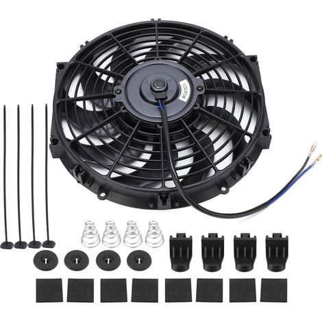 Jeffergarden – Ventilateur de refroidissement 12 pouces – Ultra fin noir – 80W – Faible consommation d'énergie – Installation universelle pour moteur