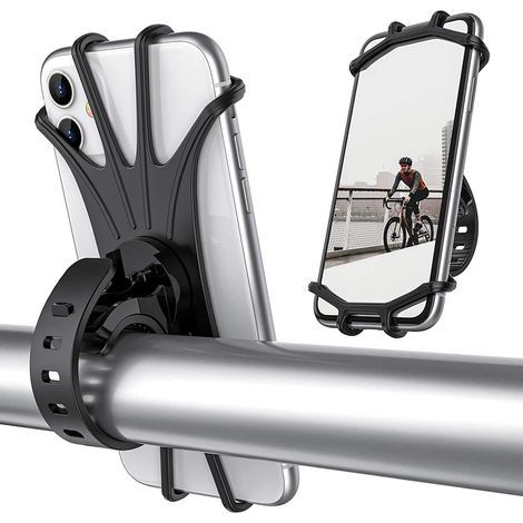 Fahrrad-Handyhalterung, 360-Grad-drehbare Silikon-Handyhalterung, universelle Motorradlenkerhalterung (1/5)