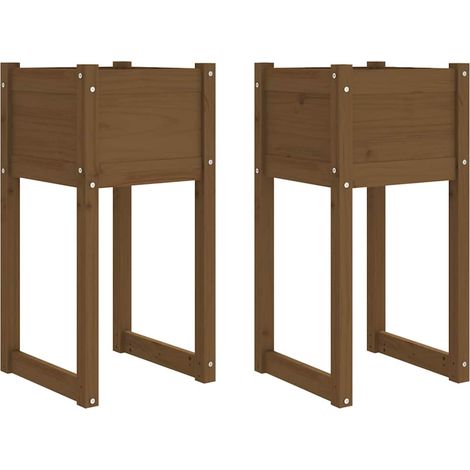 Maison Exclusive - Fioriere 2 pz Marrone Ambra 40x40x81 cm Legno Massello di Pino (1/5)