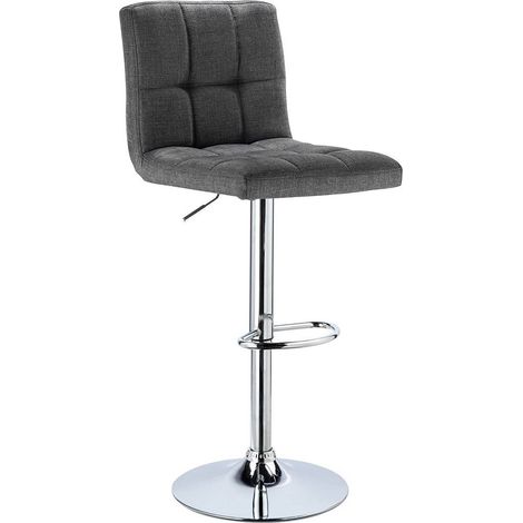WOLTU 1 x Barhocker Barstuhl Tresenhocker Stuhl drehbar und höhenverstellbar Tresen Hocker Leinen Dunkelgrau (1/5)