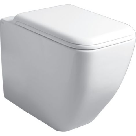 Vaso a terra senza brida bianco lucido - Cielo Shui Comfort - Con copri wc soft