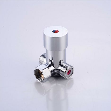 Válvula de agua fría y caliente YMYNY G1/2, válvula mezcladora termostática, control de temperatura del agua para grifo automático de baño. (1/4)