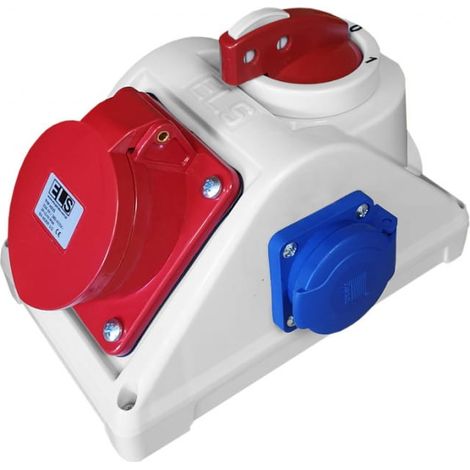 Verteilerkasten mit Schalter 0-1 Kombination 16/5 2x230V IP44 / E96061542C