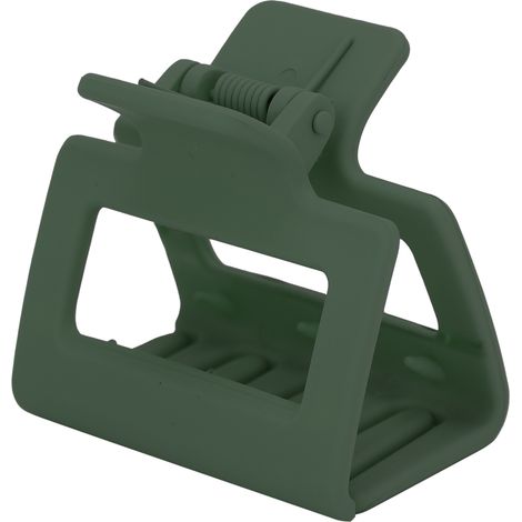 Pince à cheveux rectangulaire épaisse, griffe en plastique carrée pour coiffage, clips mâchoire pour femmes et filles, vert kaki (1/5)