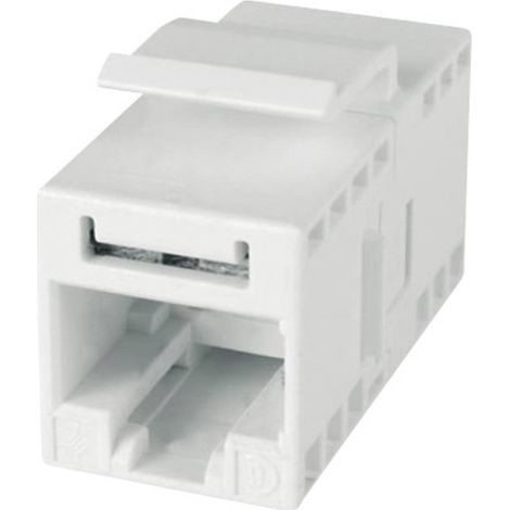 Doppio connettore RJ45, non schermato Custodia connettore RJ45 Bianco Telegärtner J00029A0064 1 pz.