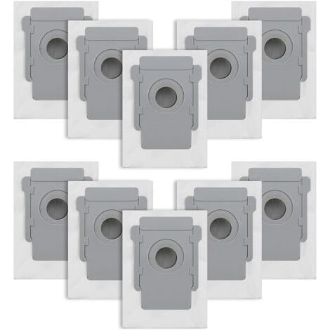 FENOPLASTICALot de 10 Sacs aspirateur pour IRobot Roomba i7/i7+/i3/i3+/i4/i4+/i6/i6+/i8/i8+/S9/S9+/j7/j7+/E5/E6/E7 Sac de rechange pour IRobot Roomba I7 Kit accessoires (B-10 Pièces) (1/5)