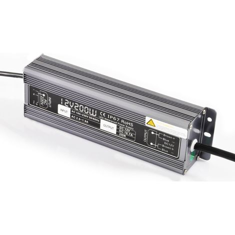 Alimentation étanche 12 V/200 Watt pour ruban LED (1/2)