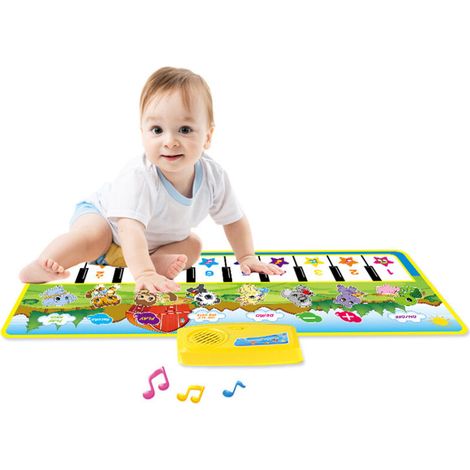 Tapis d'instruments pour enfants Tapis de musique Tapis de piano animal Tapis vert pour pédale de bébé (1/4)