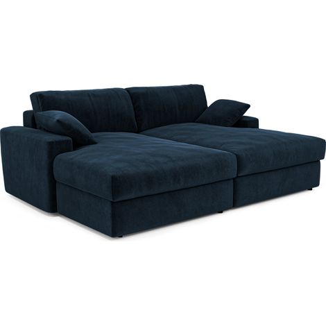 Canapé 4 places en velours bleu nuit PLUM (1/5)