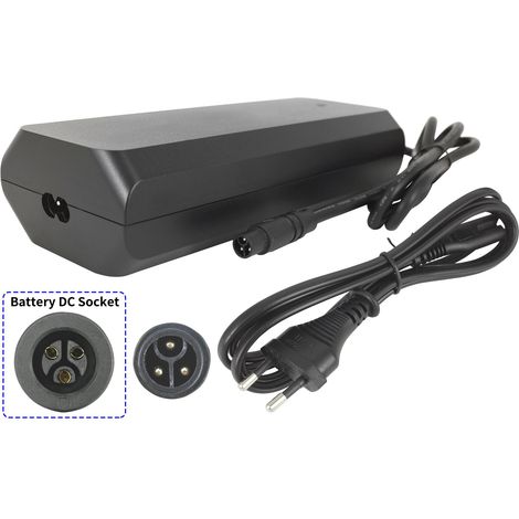 PowerSmart 4A 36V Chargeur pour Vélos Qwic Premium et Urban avec batterie intégrée au cadre/tube/tube diagonal, avec prise DC 3 broches ST