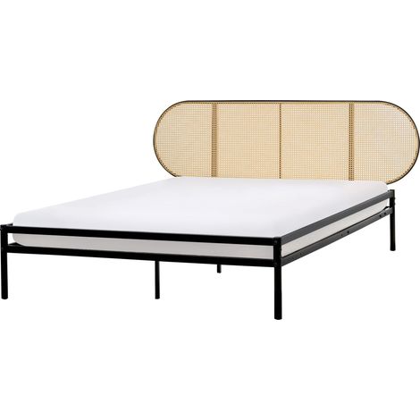 Bed PE Rattan BOULIN 160 x 200 cm (EU King Size) Black (1/5)