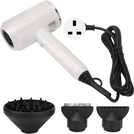 Sèche-cheveux ionique 2000W professionnel haute vitesse séchage rapide pour maison voyage avec 2 buses concentrateurs prise UK 220V (1/5)