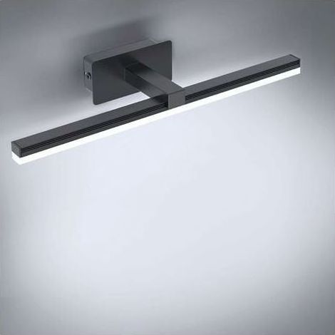 Paire de lampes miroir LED 9W salle de bain, blanc froid 6000K, 40 cm 720lm, éclairage avant miroir, noir, sans interrupteur