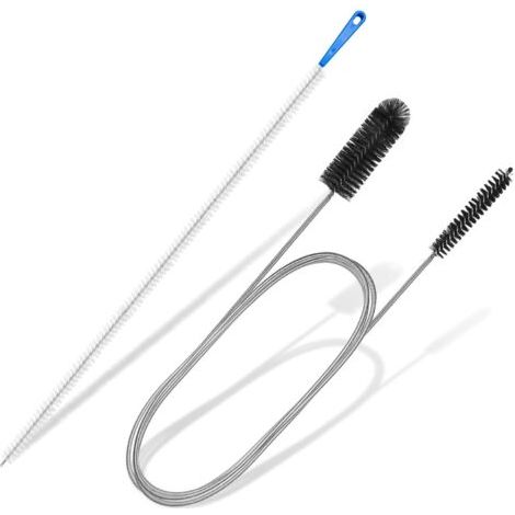 2PCS Brosse Canalisation, Flexible Brosse Nettoyage Deboucheur Canalisation Furet 61 inch & 17.7 inch, Goupillon pour Salle de Bains Cuisine (1/5)