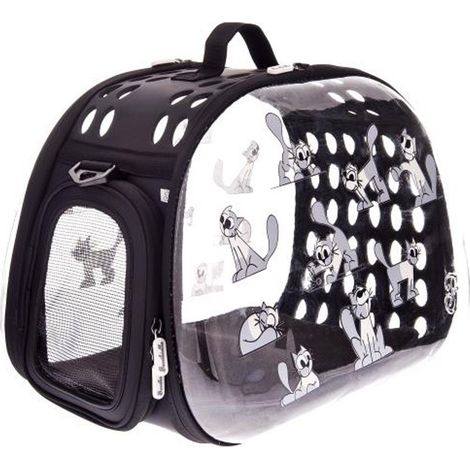 Modèle transparent pliable de caisse de transport pour animaux domestiques Hard Case avec motif de chat