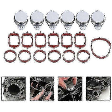 Six bouchons de déflecteur de tourbillon diesel de 33 mm et kits de joints d'admission compatibles avec 320d, 330d, 520d, 525d, 530d et 730d. (1/4)