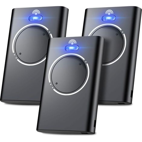 Lot de 3 Telecommande Portail, Telecommande Porte de Garage, Telecommande 868MHz, Compatible avec XT2 868 SLH LR, XT4 868 SLH LR, 2 Canaux Noir (1/5)