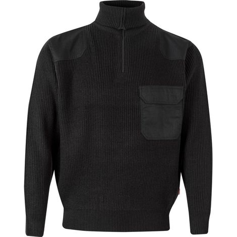 Jersey unicolor confeccionado en punto grueso con cuello alto VELILLA Serie 101