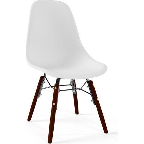 Children Chair - Scandinavian Design - Dark Wooden Legs - Skögur White