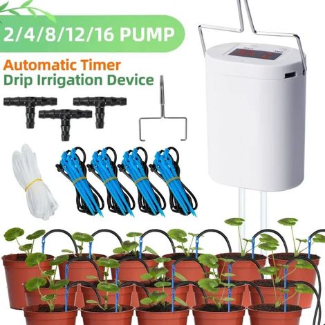 (H12) Kits d'arrosage automatique les moins chers : système d'irrigation goutte à goutte intelligent, dispositif d'arrosage automatique pour plantes, goutteur d'eau