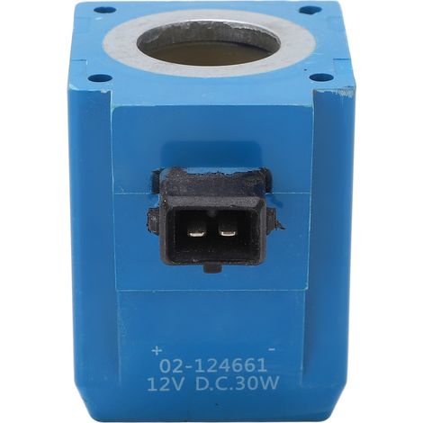 Électrovanne Bobine 02-124661 12V 30W Broche Ronde, Remplacement Bobine de Vanne pour Excavatrice JCB 3C 3CX 3D 3DX 4C 4CX 1400B 1550B (1/5)