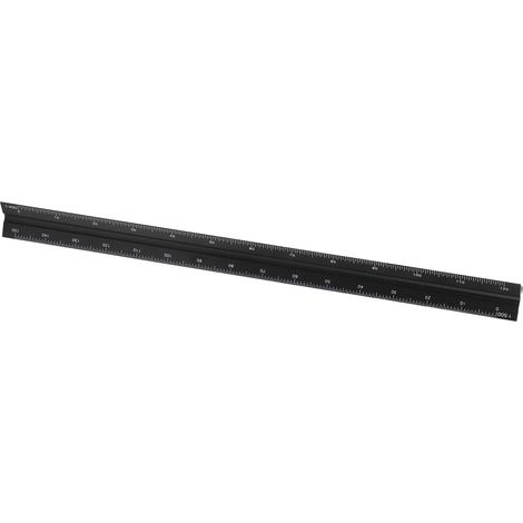 Règle triangulaire en alliage d'aluminium 30 cm pour dessin technique d'ingénieur, outil de conception en métal. (1/5)