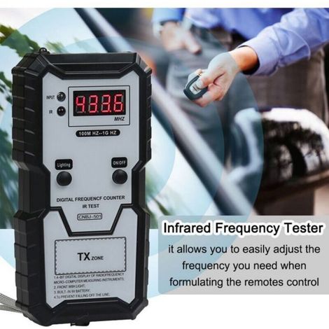 Testeur De Frequence Infrarouge - 100 MHz A 1 GHz - Pour Telecommandes De Voiture Et Serrures Electriques - 1 Unite (1/5)
