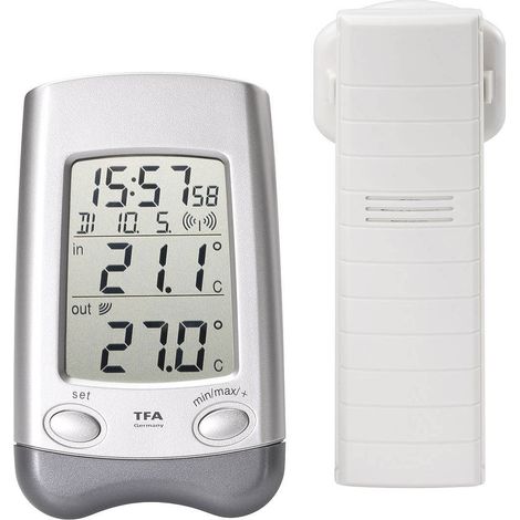 [GEBRAUCHT] B-Ware Tfa Dostmann Funk Thermometer Duo Thermo Funkuhr Thermometer Funkthermometer 246