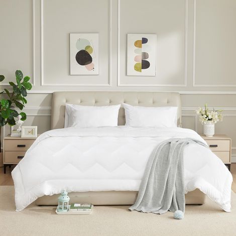 Couette Alternative en Duvet pour lit Double – 4 languettes d'angle, légère, Moelleuse, Respirante et silencieuse – pour lit Double (1/5)