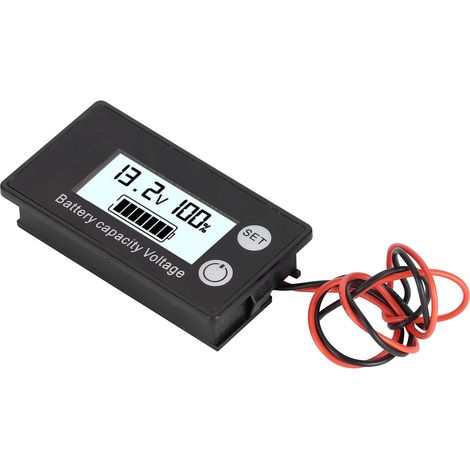 Voltmètre LCD JX-6133 étanche Testeur de capacité batterie Moniteur de tension DC 8-100V Blanc (1/5)
