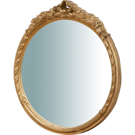 Biscottini – Miroir mural en bois effet vieilli 40x4x45 cm – Finitions feuille d'or – Style baroque pour décoration intérieure - L40XPR4XH45