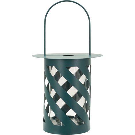 Lanterna decorativa in metallo verde, Ø23x43 cm – Saturno Twist (1/5)