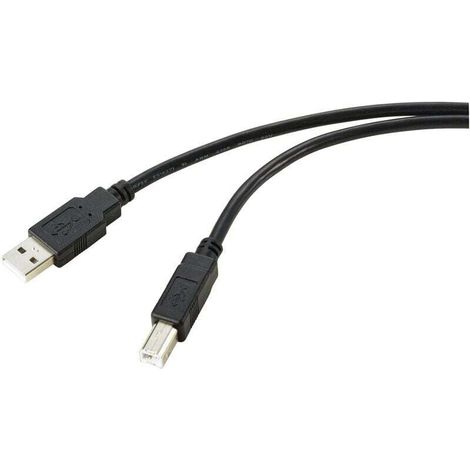 Câble USB-A Mâle vers USB-B Mâle - 20 m - USB 2.0 - Blindage Tresse - Cuivre - Noir (1/4)