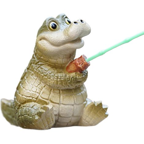 Figurine De Crocodile,Sculpture Mignonne en Résine Décorative Sculpture (1/5)
