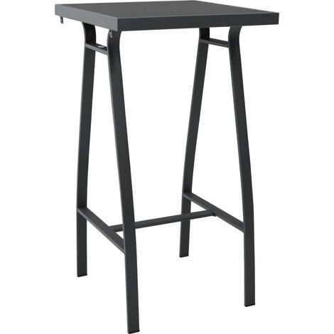 Set de 1 Table et 4 Tabourets de bar de jardin, Ensemble Table et Chaises Noir OIB9606E (1/5)