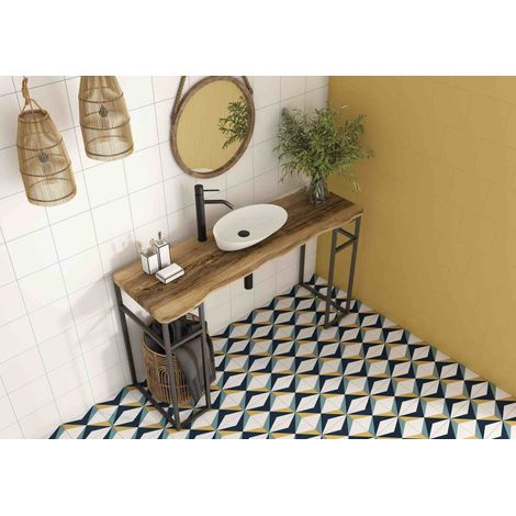Carrelage Imitation Carreaux de Ciment DORIA Mustard 20x20cm (1/3)