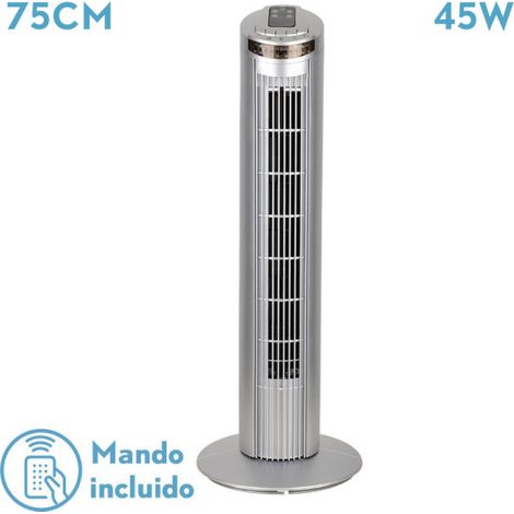 Ventilator de tower orbigo silber 3vel 45w w/remote oscillating timer 75x27x27cm