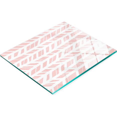 Planche à apéritif décorative en verre, motif à chevrons, 60 x 52 cm (1/5)