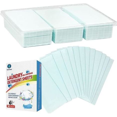 Feuilles de détergent concentrées, 90 lavages, feuilles de détergent sans liquide, bandes de détergent [L716] (1/4)