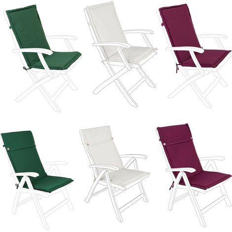 Cuscino da esterno per sedia e poltrona in Polyestere 180 gr Schienale Alto -Verde Scuro